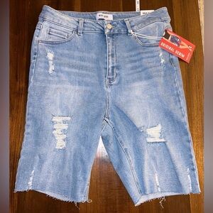 Wax Jean Original Denim Distressed Shorts - Size 3XL - Light Wash - NWT